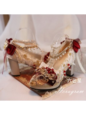 Hexagram - Stars and Moon Lolita Shoes