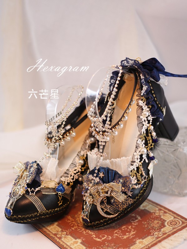 Hexagram - Stars and Moon Lolita Shoes