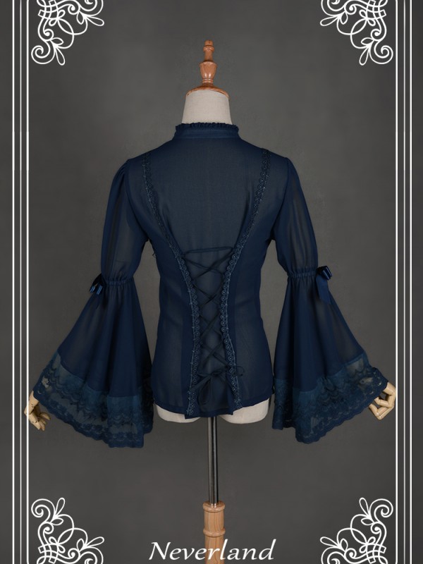 Ice Prism Chiffon Long Trumpet Sleeve Blouse Ice Prism Chiffon Long Trumpet Sleeve Blouse