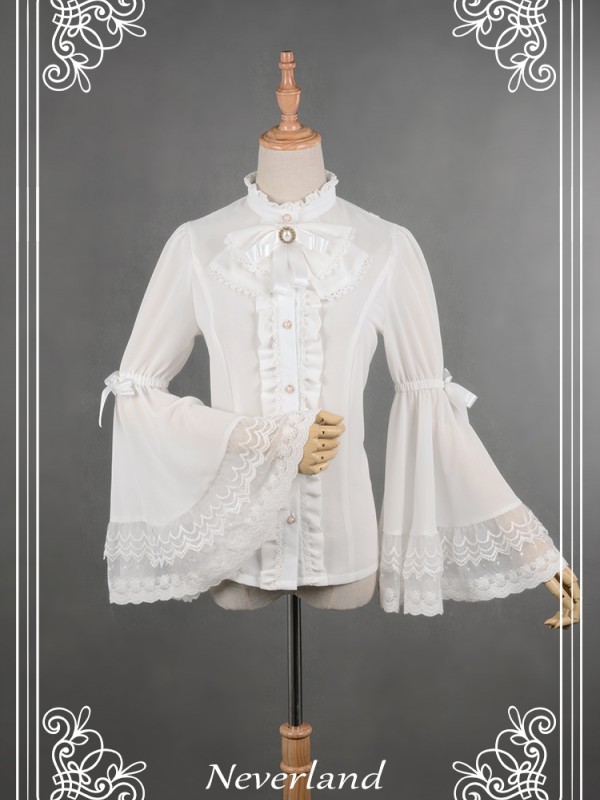 Ice Prism Chiffon Long Trumpet Sleeve Blouse Ice Prism Chiffon Long Trumpet Sleeve Blouse
