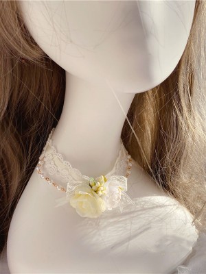 Ivory Flower Lolita Choker Necklace