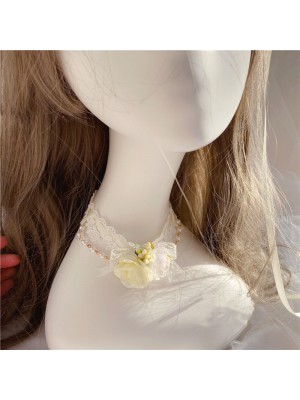 Ivory Flower Lolita Choker Necklace