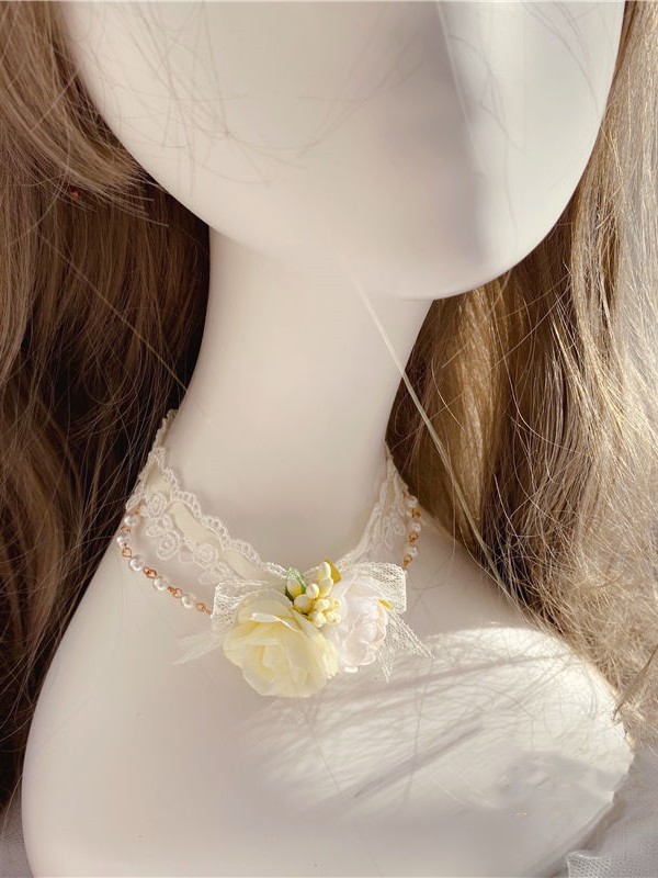 Ivory Flower Lolita Choker Necklace Ivory Flower Lolita Choker Necklace