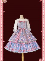 INFANTA. * Strawberry Afternoon Tea * JSK Type 2 Three Section Lolita Skirt INFANTA. * Strawberry Afternoon Tea * JSK Type 2 Three Section Lolita Skirt
