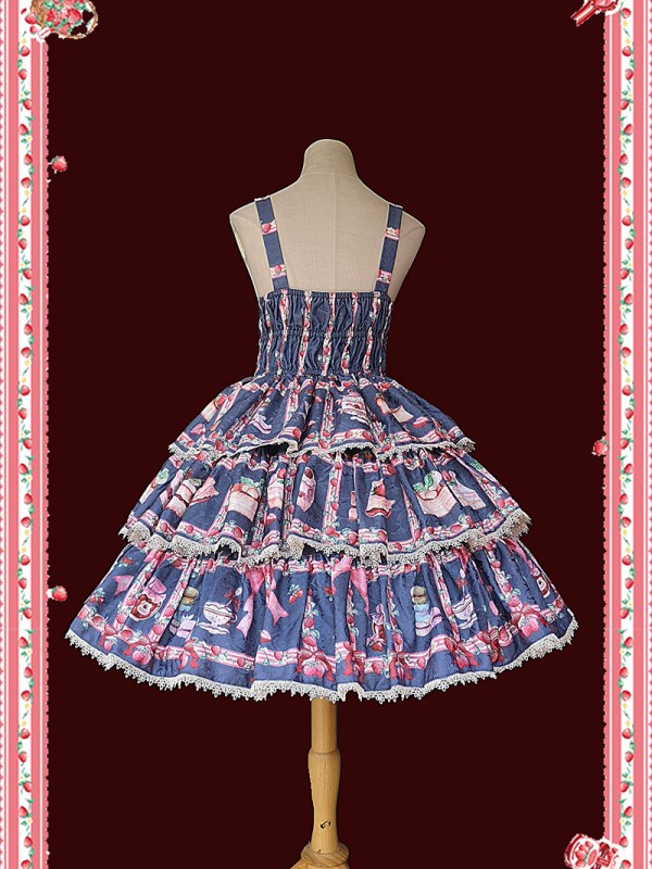 INFANTA. * Strawberry Afternoon Tea * JSK Type 2 Three Section Lolita Skirt