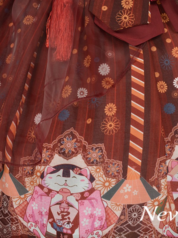 Japanese Fortune Cat Voile Jumperskirt Japanese Fortune Cat Voile Jumperskirt