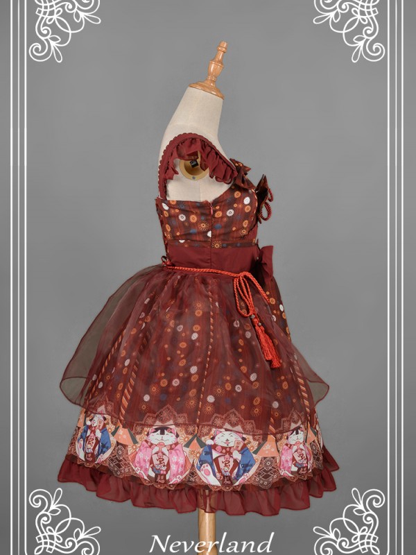 Japanese Fortune Cat Voile Jumperskirt Japanese Fortune Cat Voile Jumperskirt