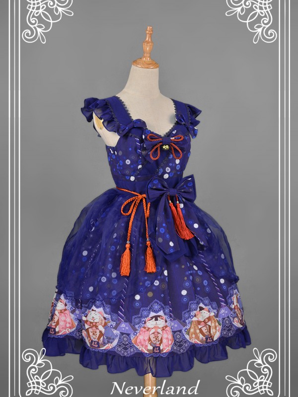 Japanese Fortune Cat Voile Jumperskirt Japanese Fortune Cat Voile Jumperskirt