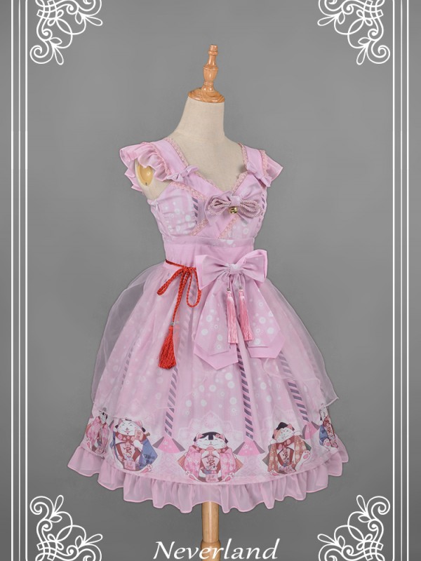 Japanese Fortune Cat Voile Jumperskirt Japanese Fortune Cat Voile Jumperskirt