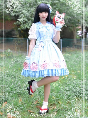 Japanese Fortune Cat Sailor Collar Cat Ear Jumperskirt