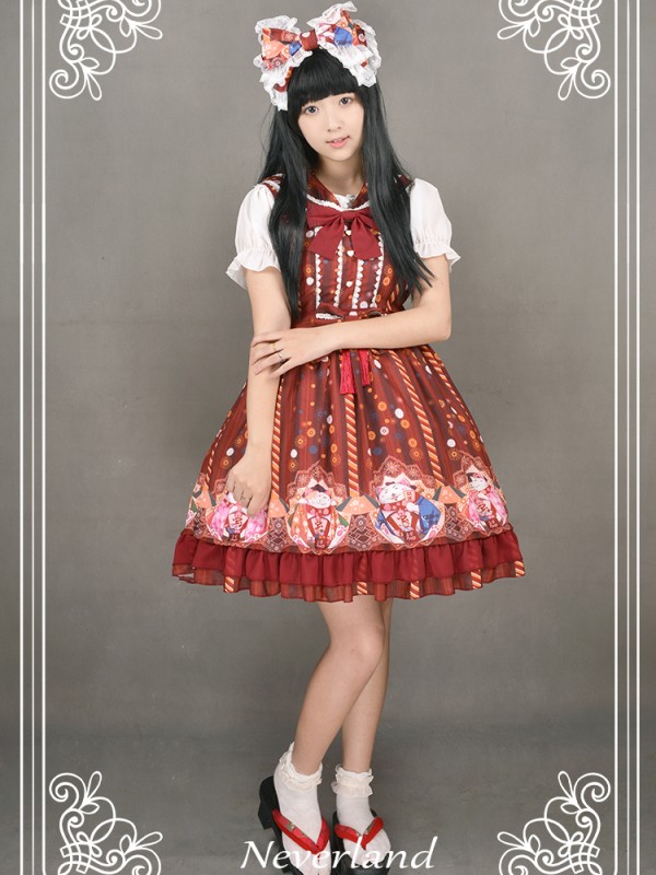 Japanese Fortune Cat Sailor Collar Cat Ear Jumperskirt