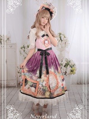 Kitty Courtyard Normal Waist Long Jumperskirt