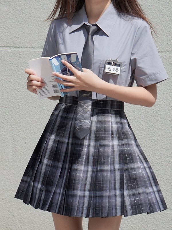 LALAJIANG JK - Starry Night Dawn JK Uniform Plaid Skirt