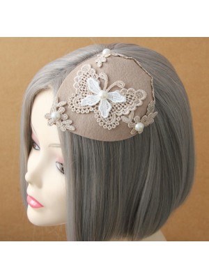 Lace Butterfly Pearl Lady Mini Top Hat