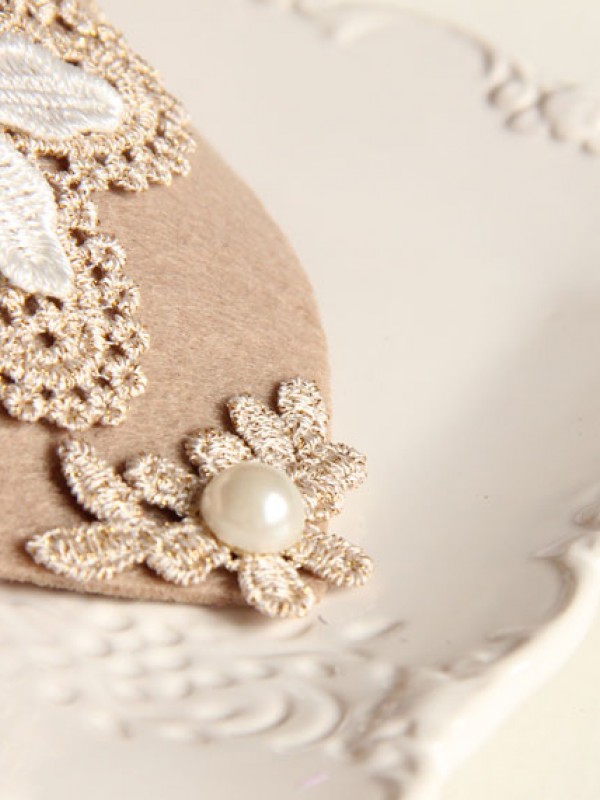 Lace Butterfly Pearl Lady Mini Top Hat Lace Butterfly Pearl Lady Mini Top Hat