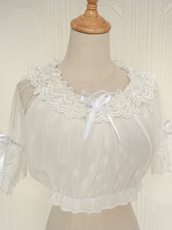 Little Star Lace Short Sleeve Blouse Little Star Lace Short Sleeve Blouse