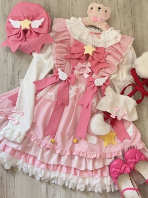 [Little Star Wing] ~ Sweet Lolita jumperskirt~summer~pink