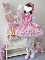 [Little Star Wing] ~ Sweet Lolita jumperskirt~summer~pink