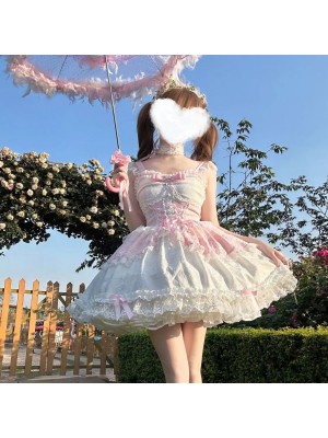 Lolita Ballet Style JSK Sling Three Piece Set pink