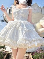 Lolita Ballet Style JSK Sling Three Piece Set white Lolita Ballet Style JSK Sling Three Piece Set white