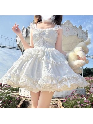 Lolita Ballet Style JSK Sling Three Piece Set white