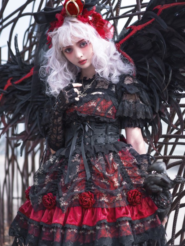 Lolita Black Sweet Gothic Devil Black Red