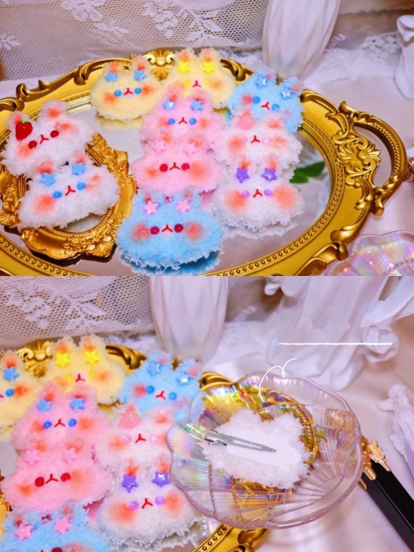 Cute Plush Bunny Lolita Hairpin