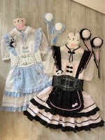 Lolita cute Chinese style short sleeved op dress Black and pink Lolita cute Chinese style short sleeved op dress Black and pink