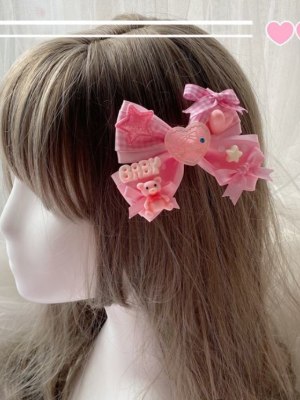 Loving Heart Bowknot Hair Clip