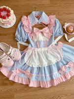 Sweet And Cute Blue Short Maid Lolita Dress Sweet And Cute Blue Short Maid Lolita Dress