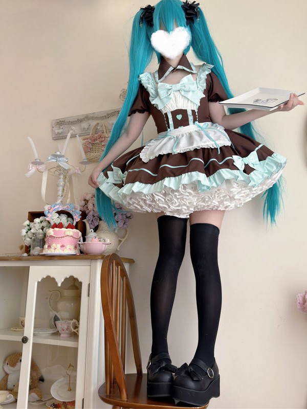 Brown Sweet And Cute Short Maid Lolita Dress Brown Sweet And Cute Short Maid Lolita Dress