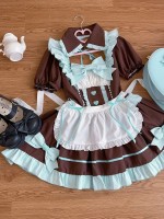Brown Sweet And Cute Short Maid Lolita Dress Brown Sweet And Cute Short Maid Lolita Dress