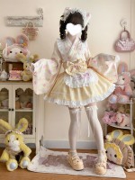 Sweet Yellow Lolita Dress Japanese Maid Improved Dress Sweet Yellow Lolita Dress Japanese Maid Improved Dress