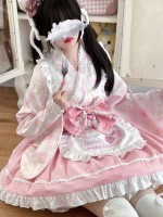 Sweet Pink Lolita Dress Japanese Maid Improved Dress Sweet Pink Lolita Dress Japanese Maid Improved Dress