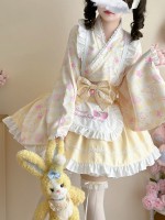 Sweet Yellow Lolita Dress Japanese Maid Improved Dress Sweet Yellow Lolita Dress Japanese Maid Improved Dress
