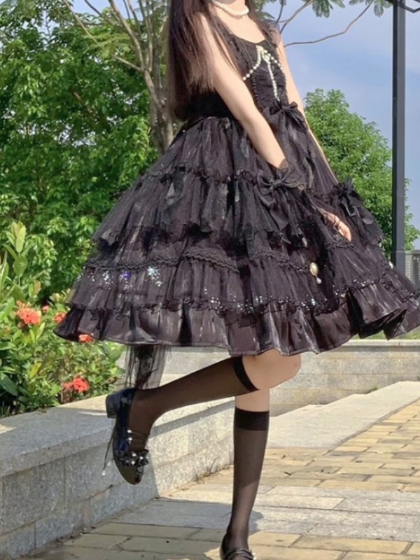 Sweet Gothic Princess Lolita JSK Suspender Skirt Sweet Gothic Princess Lolita JSK Suspender Skirt