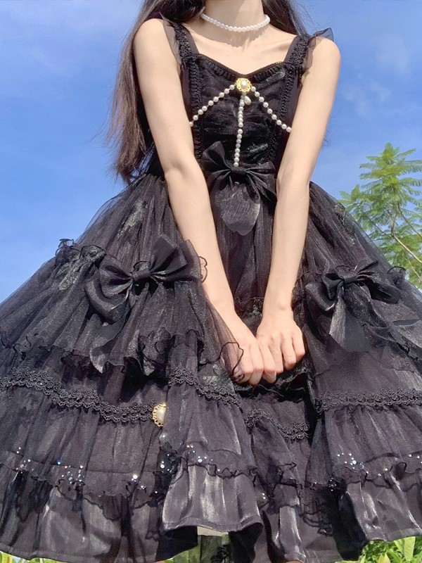 Sweet Gothic Princess Lolita JSK Suspender Skirt Sweet Gothic Princess Lolita JSK Suspender Skirt
