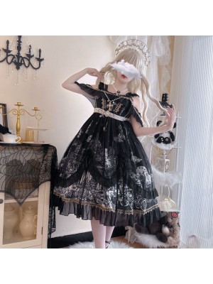 Gothic Lolita Castle Feast Dark Halloween JSK Suspender Dress