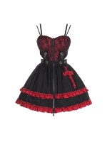 Dark Gothic Lolita JSK Lace Suspender Skirt Dark Gothic Lolita JSK Lace Suspender Skirt