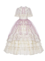 Sweet Edwardian Neckline Bluebell Print OP Lolita Dress Sweet Edwardian Neckline Bluebell Print OP Lolita Dress