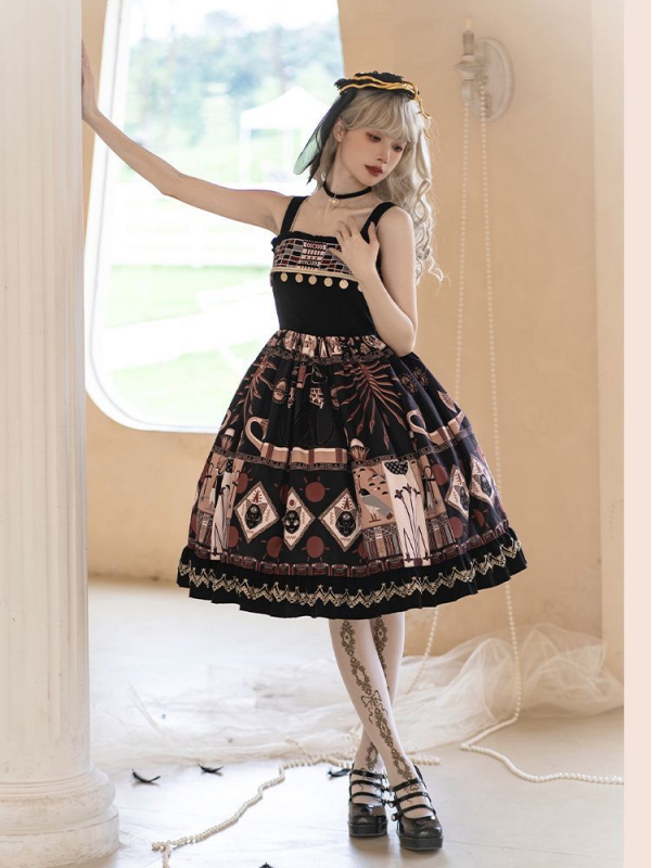 Sweet Retro Print JSK Suspender Dress Sweet Retro Print JSK Suspender Dress