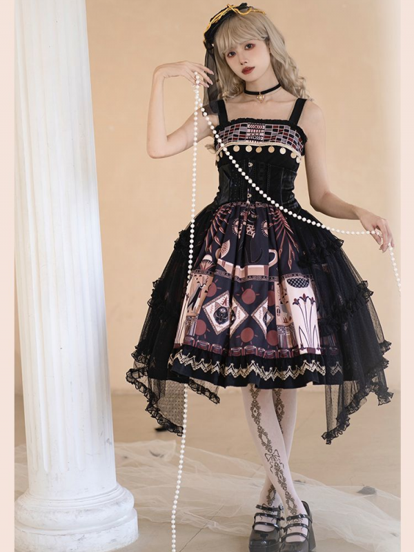 Sweet Retro Print JSK Suspender Dress Sweet Retro Print JSK Suspender Dress