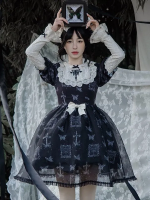 Sweet Gothic Embroidery Print Wearable Long Sleeve OP Dress Sweet Gothic Embroidery Print Wearable Long Sleeve OP Dress