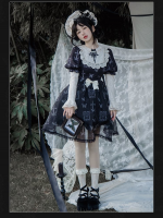 Sweet Gothic Embroidery Print Wearable Long Sleeve OP Dress Sweet Gothic Embroidery Print Wearable Long Sleeve OP Dress