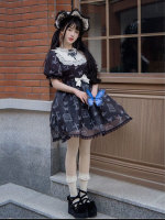Sweet Gothic Embroidery Print Wearable Long Sleeve OP Dress Sweet Gothic Embroidery Print Wearable Long Sleeve OP Dress
