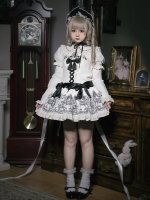 Sweet Gothic OP Print Doll Feeling Lolita Short Dress Sweet Gothic OP Print Doll Feeling Lolita Short Dress