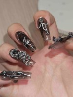 Dark Style Ink-splashed Wearable Nail Art Dark Style Ink-splashed Wearable Nail Art