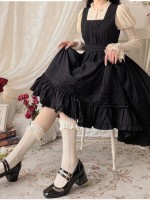 Black Retro Elegant French Girl JSK Suspender Dress Black Retro Elegant French Girl JSK Suspender Dress
