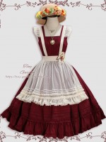Wine Red Retro Elegant French Girl JSK Suspender Dress Wine Red Retro Elegant French Girl JSK Suspender Dress