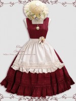 Wine Red Retro Elegant French Girl JSK Suspender Dress Wine Red Retro Elegant French Girl JSK Suspender Dress